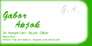 gabor apjok business card